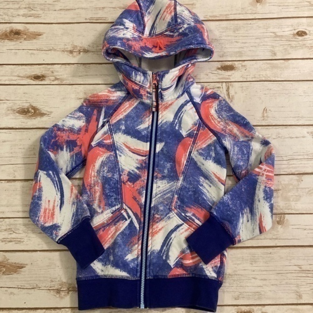 Lululemon Ivivva Little Girls Pink and Blue Full Zip Hooded Jacket Size 6